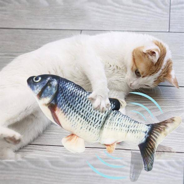 Judantis žaislas katėms su įkraunama baterija - Žuvis